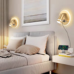 Lampes murales LED modernes prise USB éclairage ambiant noir blanc doré