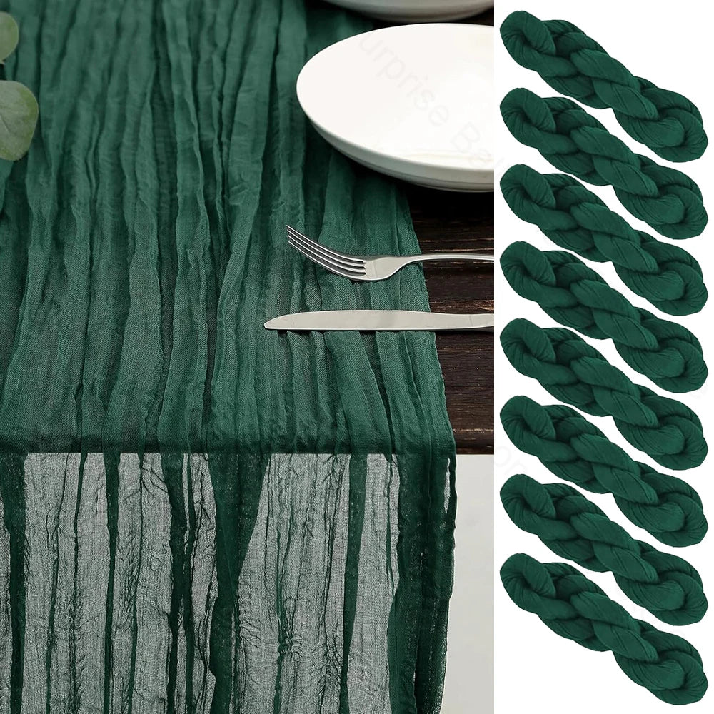 chemin table vert foncé plissé classique décoration maison mariage fête anniversaire décor