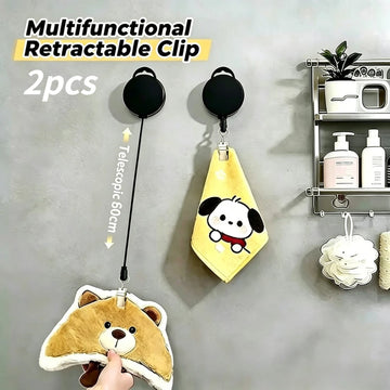 pinces rétractables multifonctionnelles adhésives murales modernes chien motif pointillé noir jaune beige
