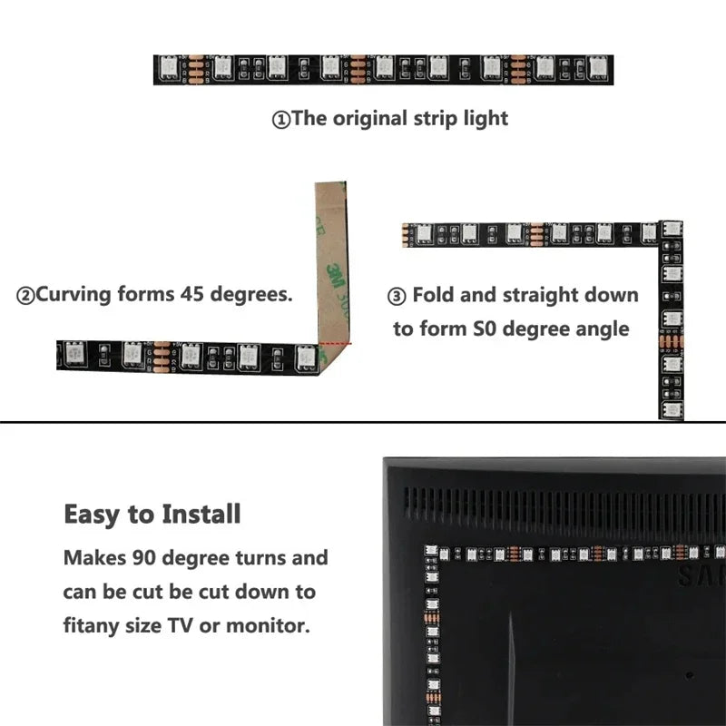 ruban led 5050 rgb 12v 60leds pcb noir adhésif moderne contrôleur cable connexion