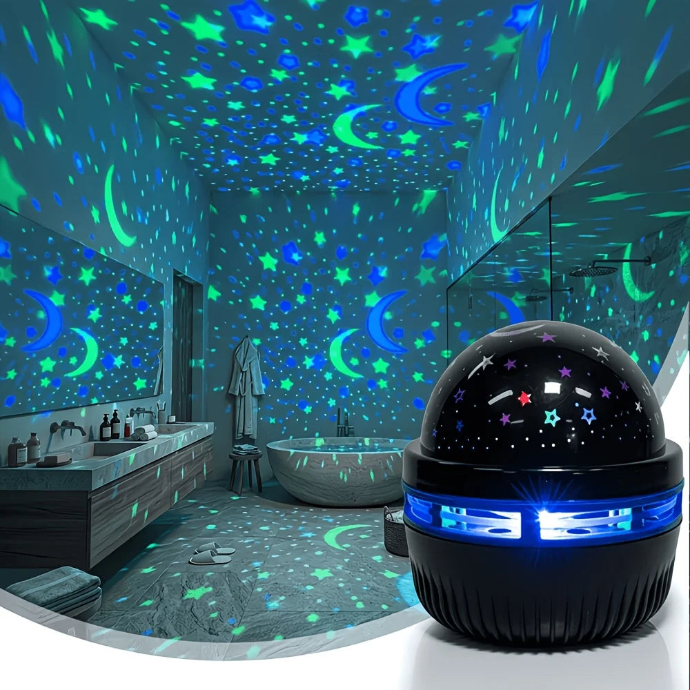 projecteur étoiles lune led usb decoration maison moderne noir étoiles