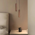 lampe suspendue bois marron minimaliste lumière blanche crème chambre salon moderne