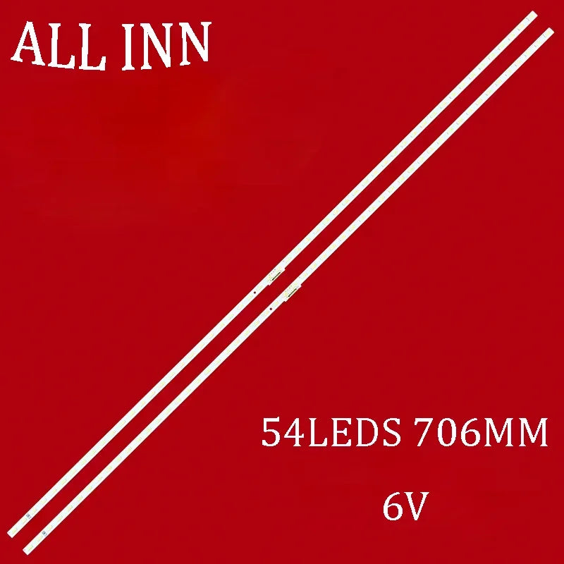 barres lumineuses led 706mm 54 leds blanc gris rouge industrielle technique 6v