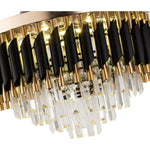 ventilateur cristal lumineux led pales rétractables noir doré moderne télécommande