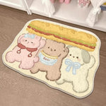 tapis sol décoratif mignon motif cartoon animaux fleurs doux absorbant salle bain maison