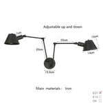 lampe murale articulée industrielle noir fixée éclairage chambre cuisine