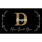 tapis d'entrée noir or blanc antidérapant lettres dorées floral douglas sweet homeextérieur classique