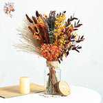 bouquet fleurs séchées orange marron naturel décoration maison anniversaire mariage rustic vintage