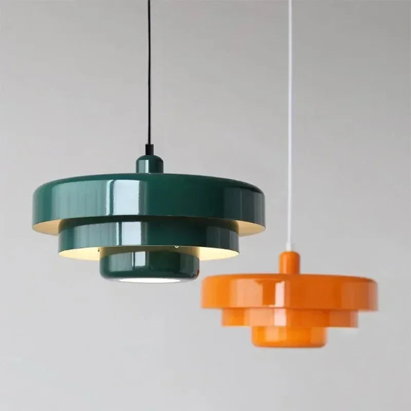 lampe suspendue moderne minimaliste rouge vert orange noir blanc certifiée led e27