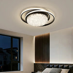 plafonnier led rond moderne cristaux blanc noir marron lampe intérieur élégante