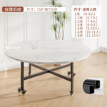 table manger ronde pliante bois marron plateau tournant six chaises modernes