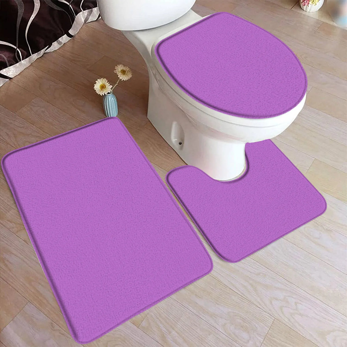 tapis bain moderne uni respectueux l'environnement noir rose clair bleu gris jaune rose foncé