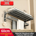 porte serviettes mural aluminium noir étagères salle bain moderne laqué insertion boulon