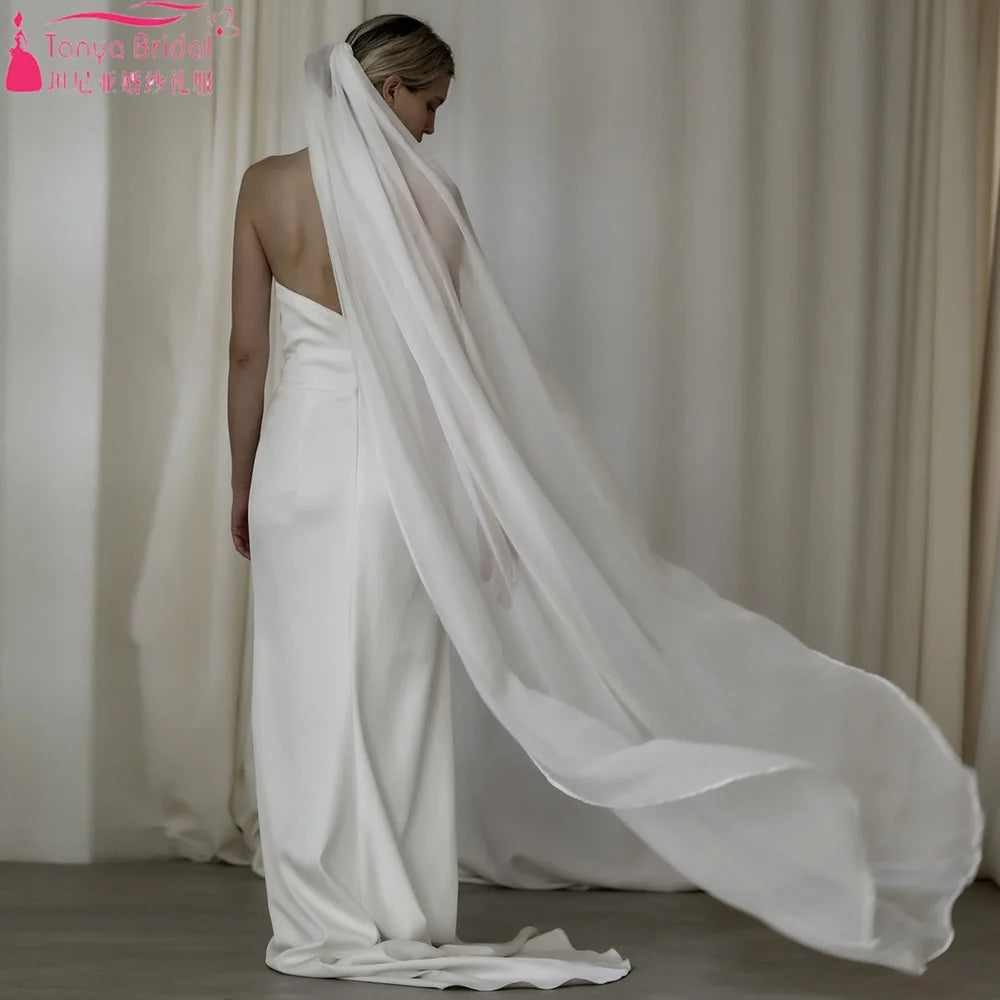 voile mariée blanc classique transparent simple femme polyester adulte monocouche