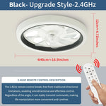 ventilateur led moderne blanc télécommande lumiere intégrée vitesses transparent