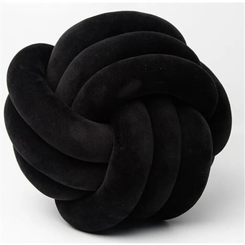coussin décoratif rond peluche doux nœud décoration lit chambre enfant