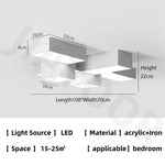 plafonnier moderne minimaliste blanc noir cubique géométrique LED salon chambre étude