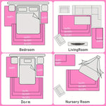tapis rose vif moderne doux fourré salon chambre autocollants adhésifs large dimensionnels