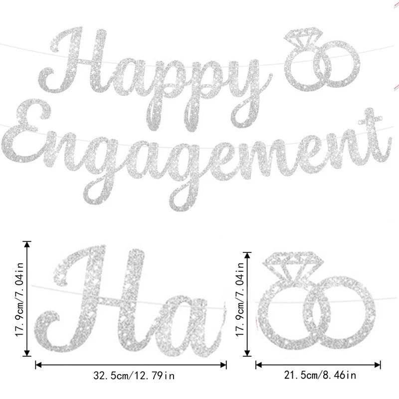 guirlande juste married blanc argenté lettres relief coeurs occasion mariage anniversaire festive suspension okolets