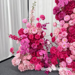 décoration mariage romantique roses artificielles colonnes florales bienvenue panel bienvenue