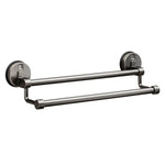 porte serviettes mural gris métallisé double barre ventouse moderne minimaliste sans perçage deux niveaux