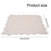 nappe crochetée motif floral blanc beige rustique vintage intérieur table 60x40cm