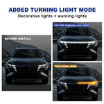 bande lumineuse led rouge blanche bleue adhésive fluo moderne signalisation capot hyundai tucson