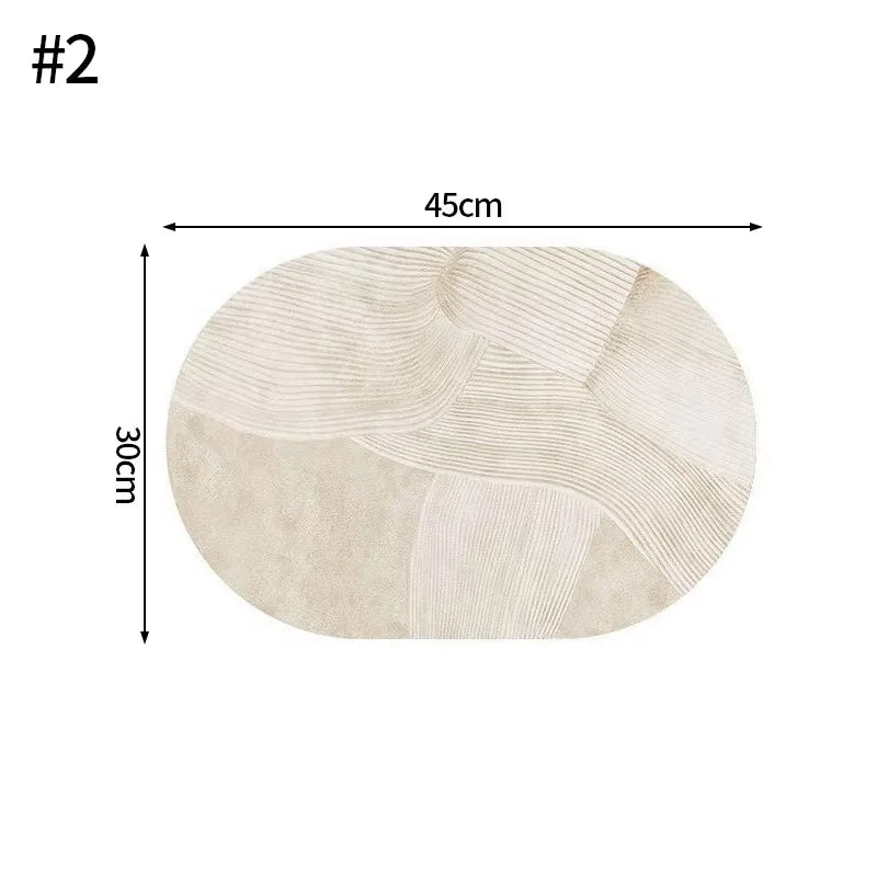 serviette table rectangulaire beige clair relief lignes blanches moderne cuisine décoration maison classique