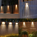 éclairage solaire moderne led panneaux bleus clips fixation autoinstallation jardin extérieur