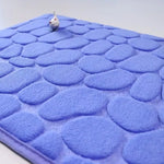 tapis bain gris moderne texture cailloux absorption eau antidérapant polyester pvc machine wash oblong