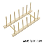 support assiettes bois naturel moderne drainage auto étagère cuisine rangement vaisselle