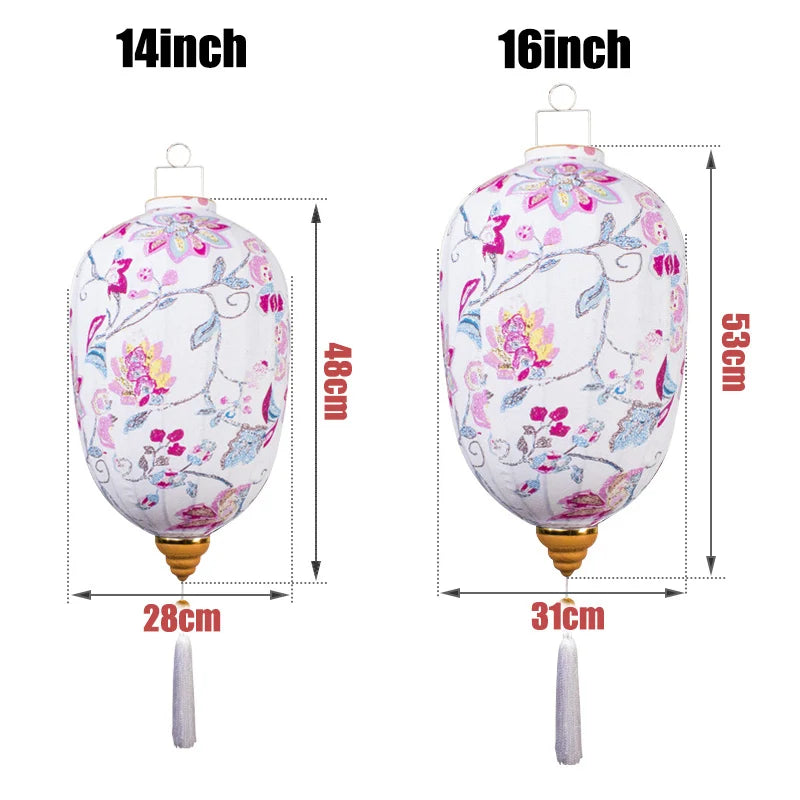lanternes chinoises traditionnelles multicolores fleurs opaques tassel fêtes nouvelles années