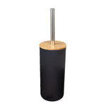 ensemble salle bain bambou distributeur savon porte brosse dents porte savon tasse noir