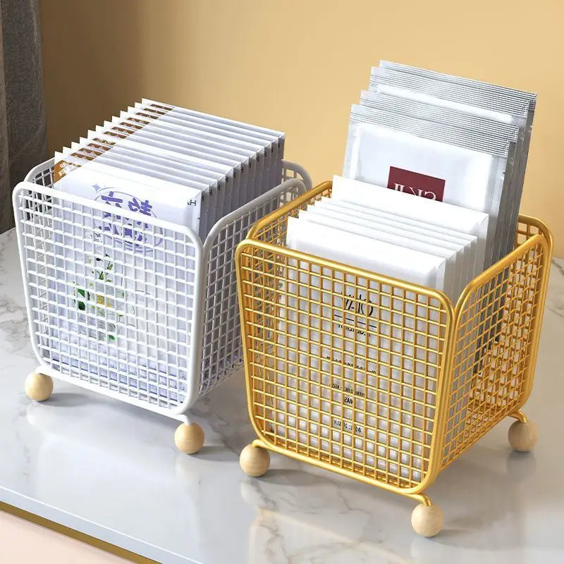 panier rangement aluminium réutilisable blanc or noir multiple utilisations respectueux environnement