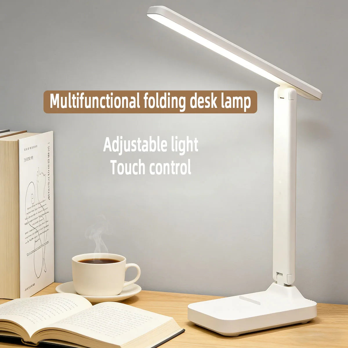 lampe pliable led réglable tactile blanc moderne minimaliste charge usb oculaire protection étudiants chambre