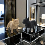 statues chiens or noir moderne décoration intérieure élégante collectible animaliaux