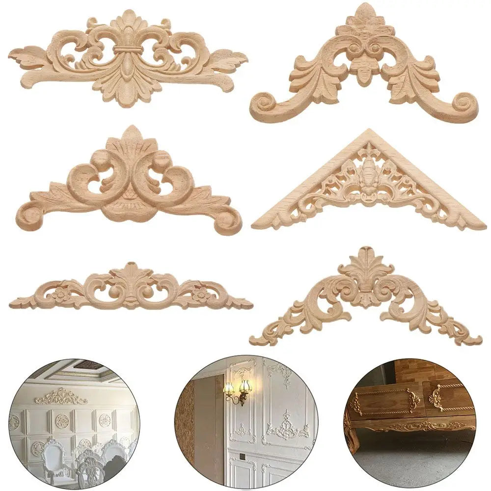 ornement décoratif bois floral baroque renaissance naturel finement sculpté volutes ornemental porte mur
