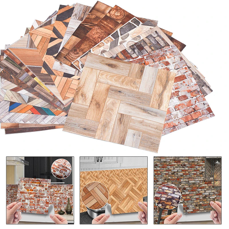 autocollants adhésifs muraux animaux nature professions parquet brique couleurs modernes déco enfants adultes