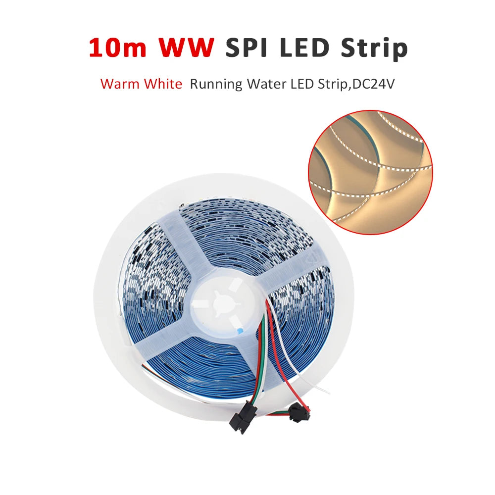 ruban led 24v 120leds blanc froid chaud moderne adhésif contrôleur