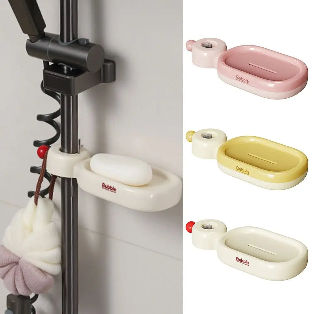 porte savon coulissant clips réglable blanc rose jaune moderne salle bain auto drainant