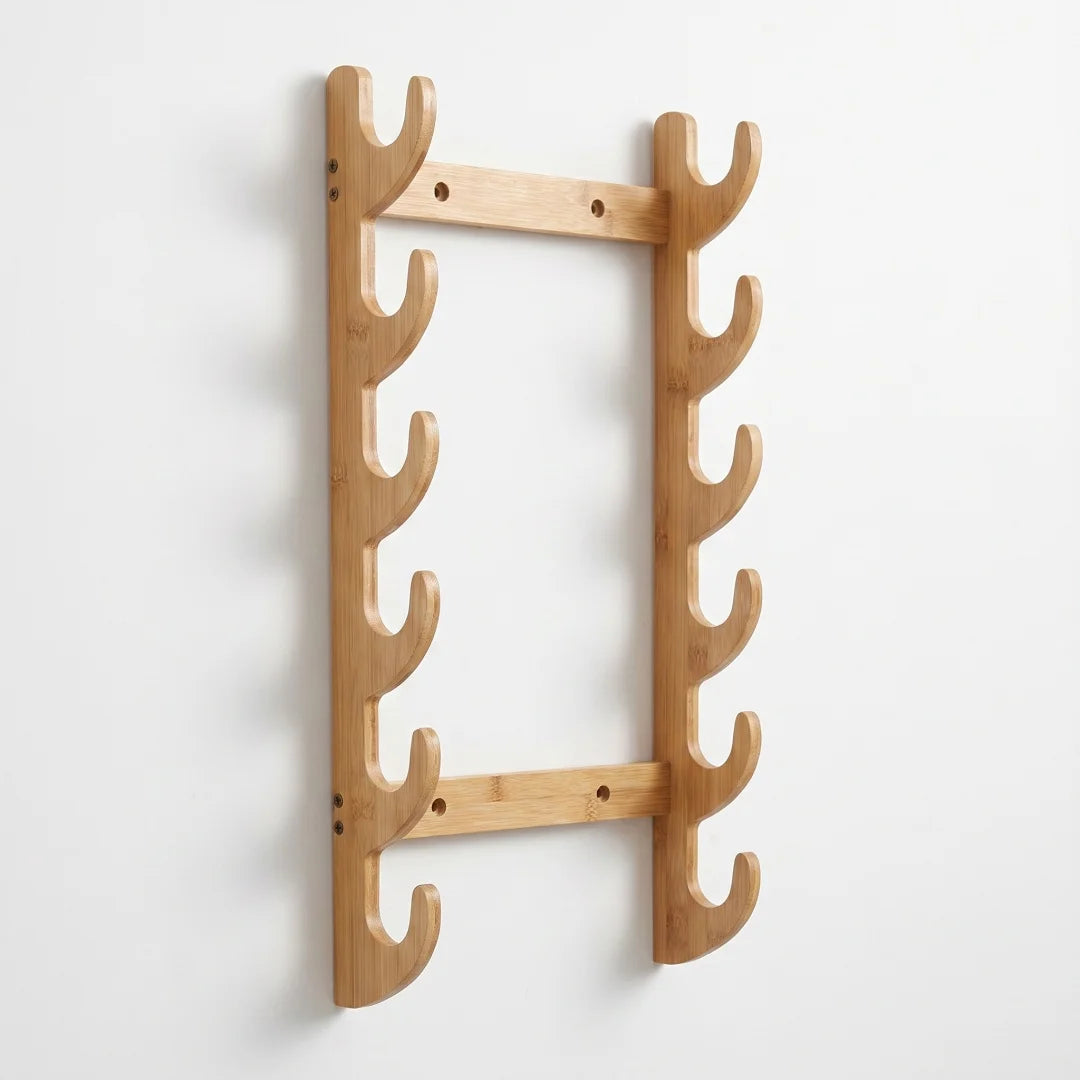 support mur épées sabres katanas japonais traditionnels deco épingle bois clips marronclair