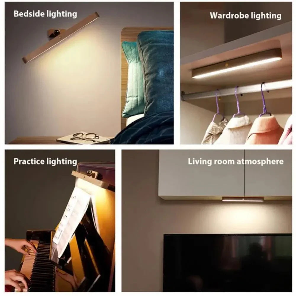 veilleuse led rectangle bois naturel finition mate aimantée interrupteur tactile lumière douce chambre moderne