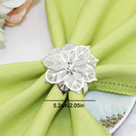 anneaux serviette fleur stylisée doré rose doré argenté élégants décoratifs ajustables table événement