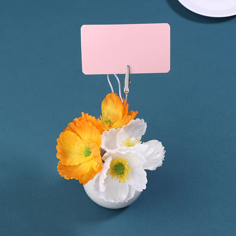 clips métalliques flexibles argentés minimaliste décoration maison bricolage vase cylindrique coupelles fleurs artificielles