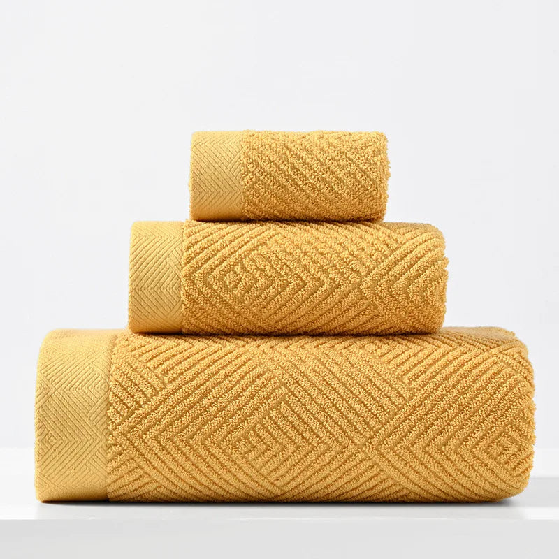 serviettes bain coton rayées beige jaune vert rapide absorption moderne toilette