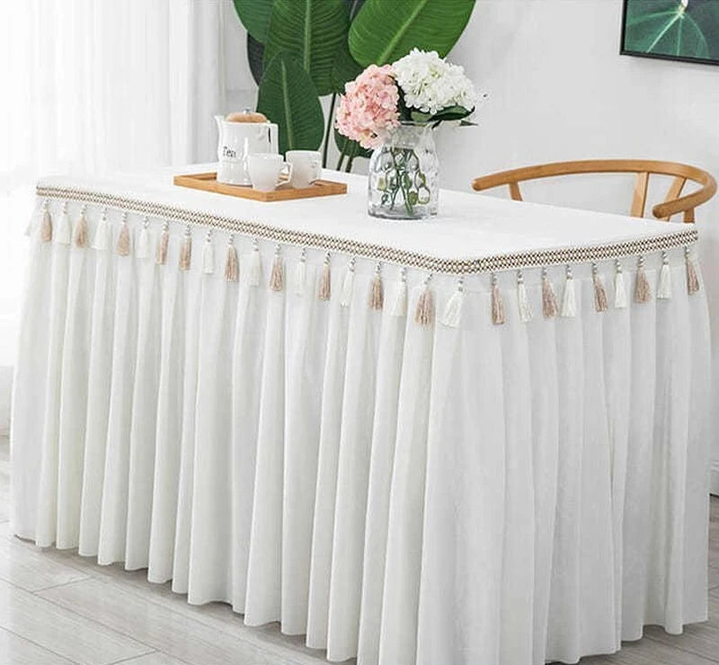 jupe table velours rouge blanc vert foncé gris violet classique réutilisable maison mariage banquet