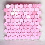 panneau décoration murale hexagonal sequins brillant fond fête mariage anniversaire baby shower décor moderne