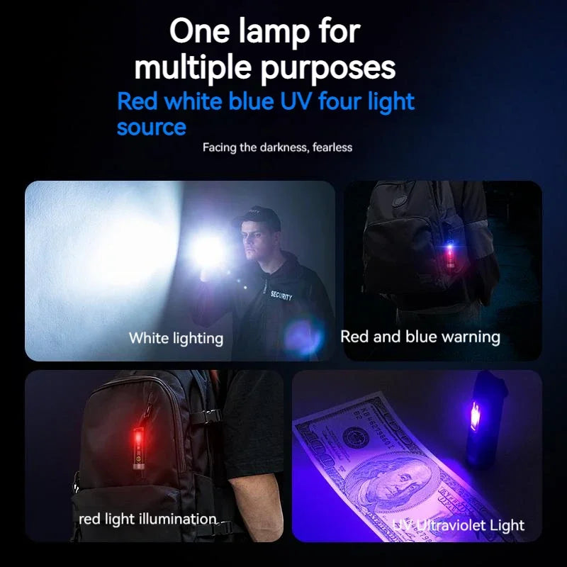 lampe torche rechargeable uv anti choc compact moderne porte cle smartphone charge rapide