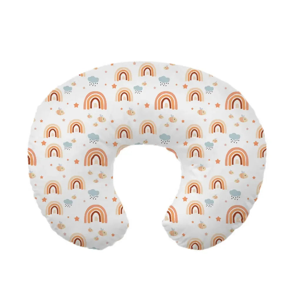 coussin allaitement bébés mois polyester coton moderne doux fleurs motifs géométriques