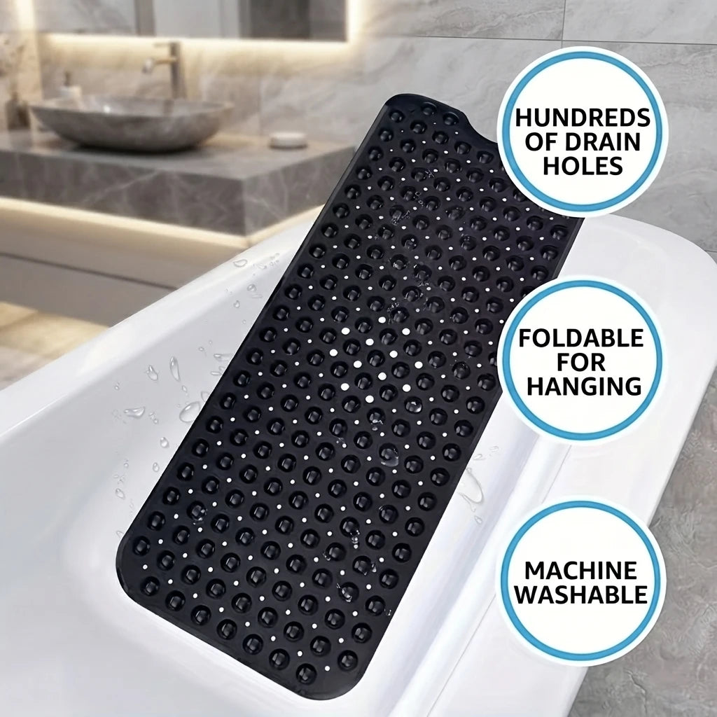 tapis douche antidérapant lavable machine tapis bain texturé trous ronds moderne noir blanc gris